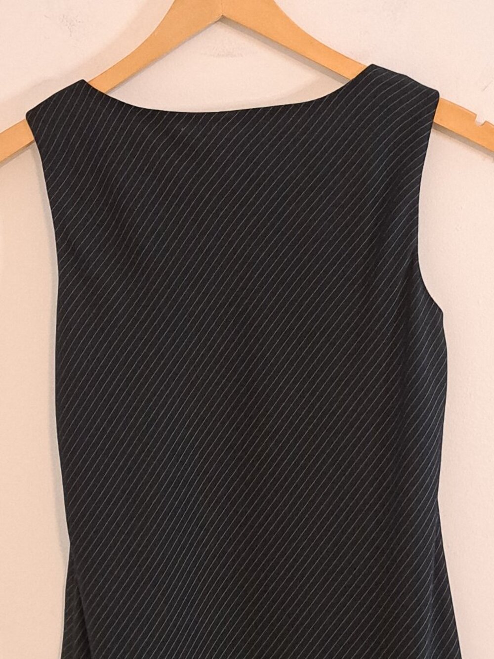 Alex Garfield Black White Pinstripes Lined Sleeveless Bias Dress Misses Size 6 - Picture 9 of 9
